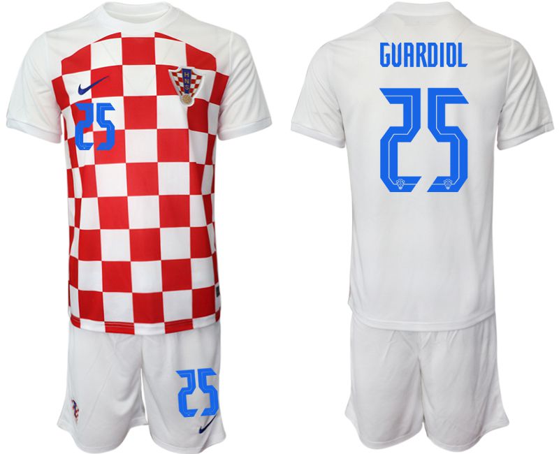 Men 2022 World Cup National Team Croatia home white #25 Soccer Jersey->croatia jersey->Soccer Country Jersey